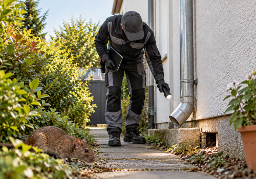 Ratteninspektion am Hausfundament